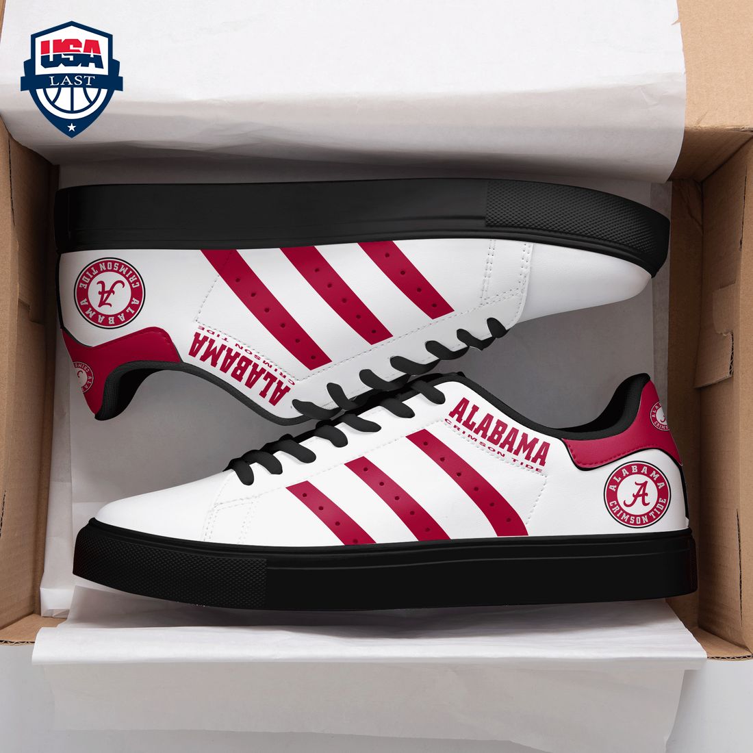 Alabama Crimson Tide Red Stripes Style 1 Stan Smith Low Top Shoes – Saleoff