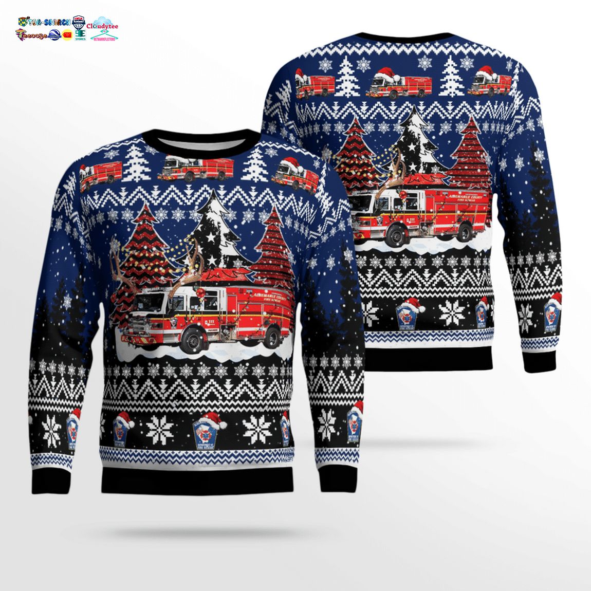 Albemarle County Fire Rescue 3D Christmas Sweater