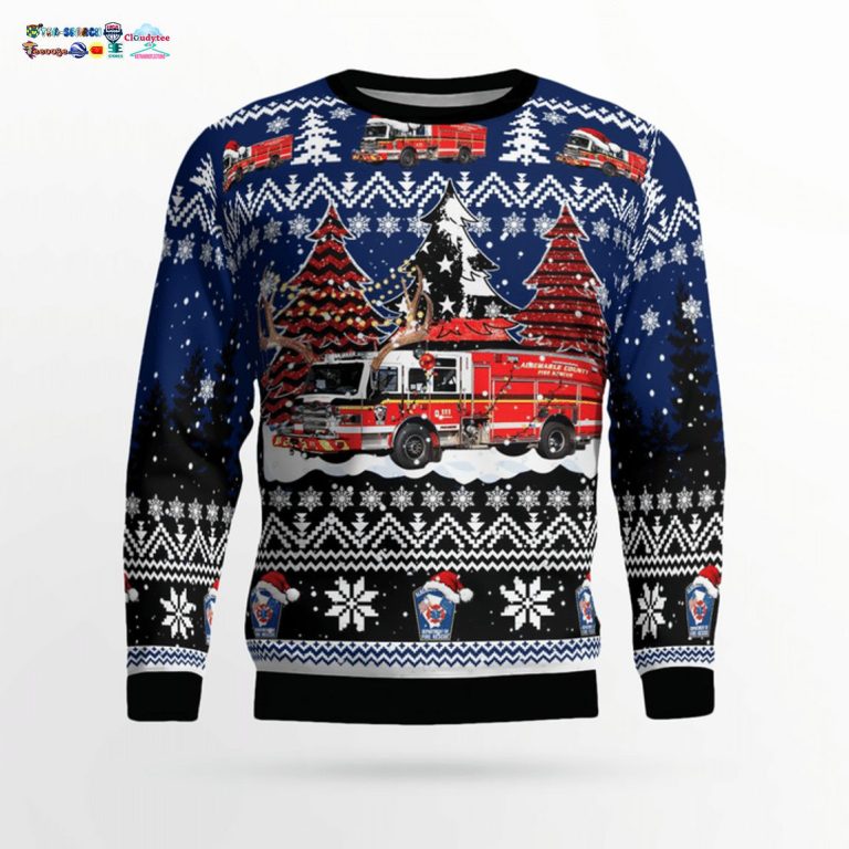 Albemarle County Fire Rescue 3D Christmas Sweater - You look different and cute