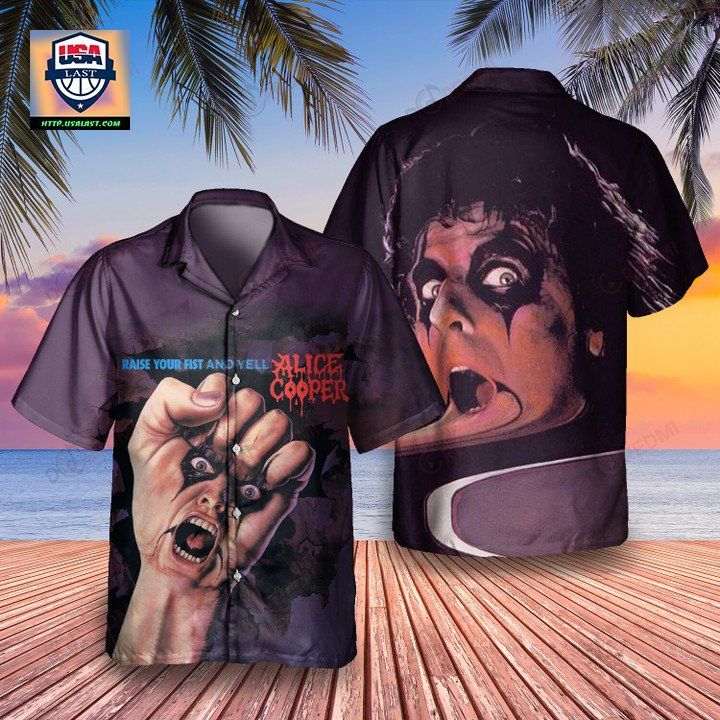 Alice Cooper Raise Your Fist and Yell 1987 Album Hawaiian Shirt – Usalast