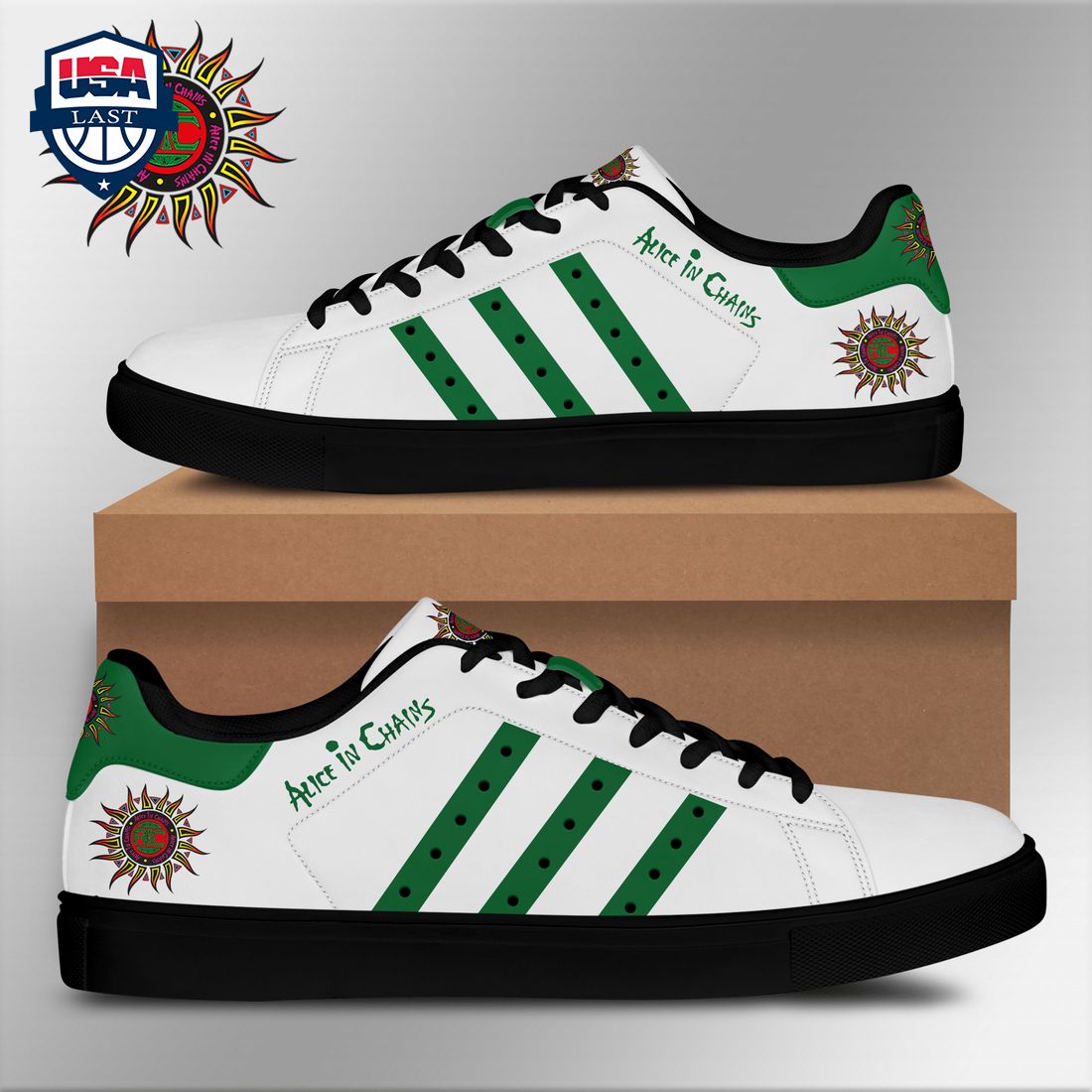 Alice In Chains Green Stripes Style 2 Stan Smith Low Top Shoes – Saleoff