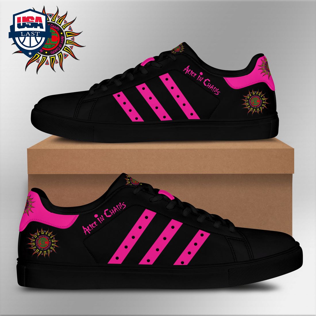 Alice In Chains Pink Stripes Stan Smith Low Top Shoes – Saleoff