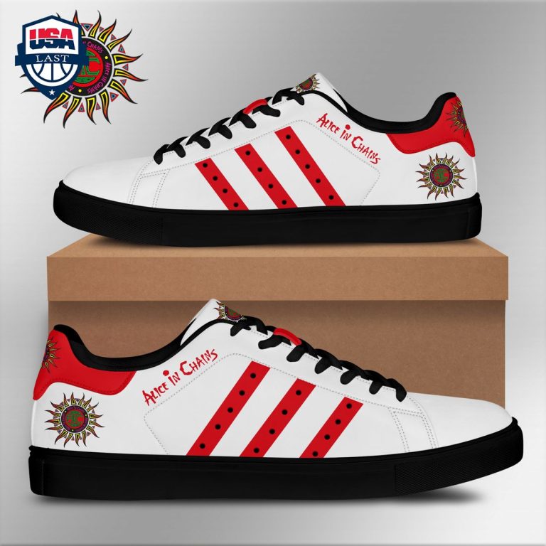 Alice In Chains Red Stripes Style 2 Stan Smith Low Top Shoes - Amazing Pic