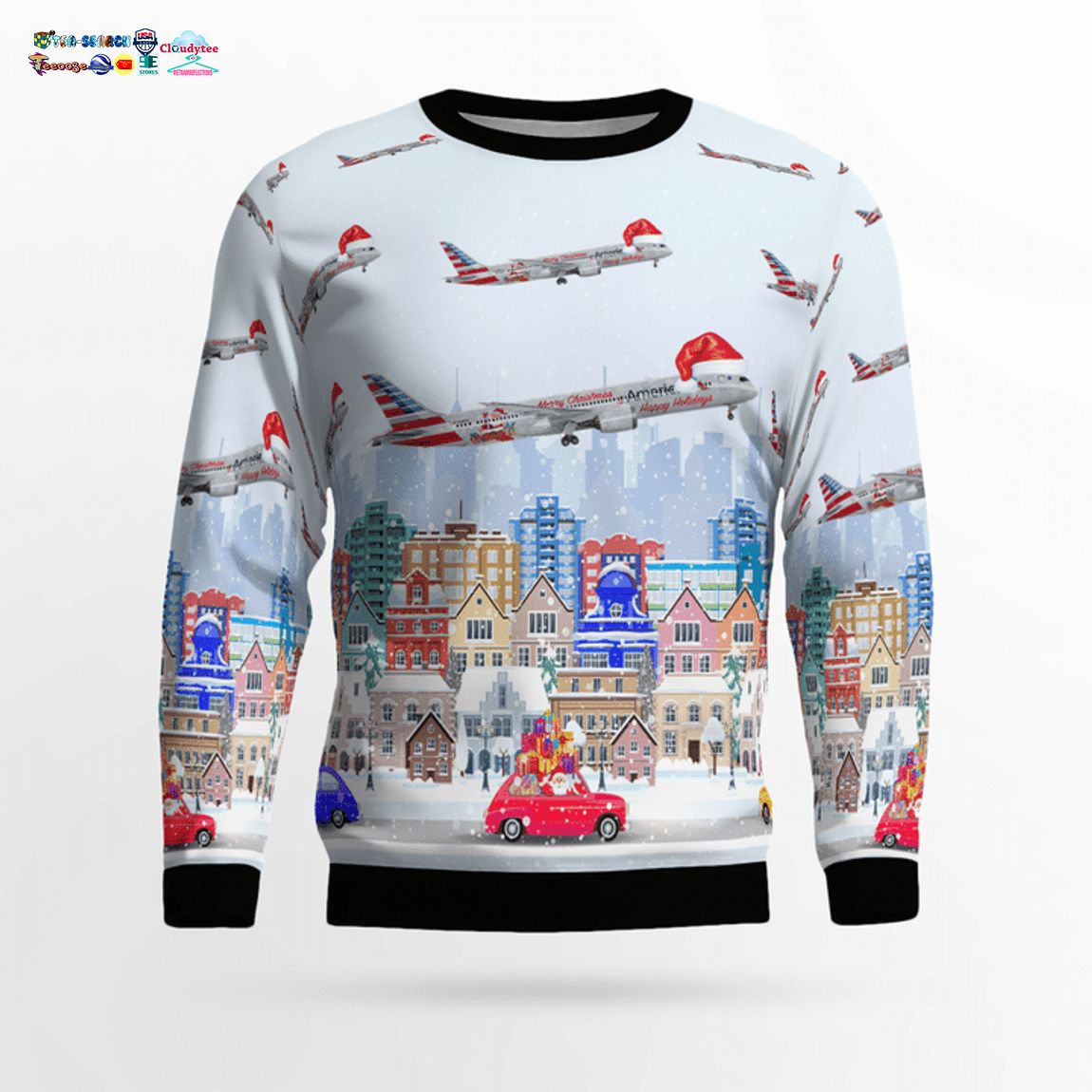 American Airlines Boeing 787-9 Holiday Dreamliner 3D Christmas Sweater