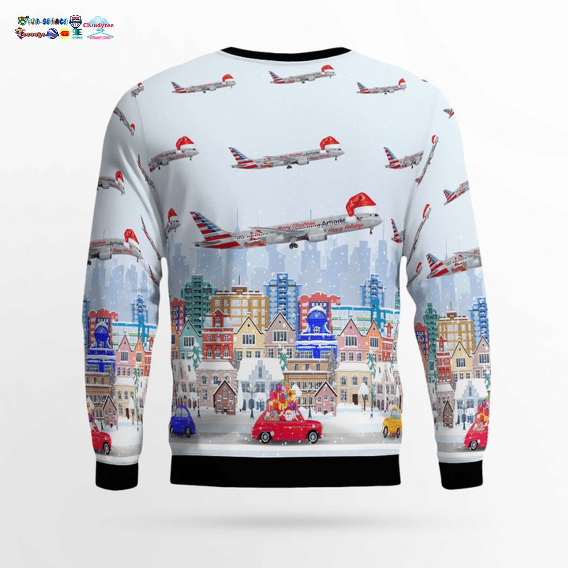 American Airlines Boeing 787-9 Holiday Dreamliner 3D Christmas Sweater