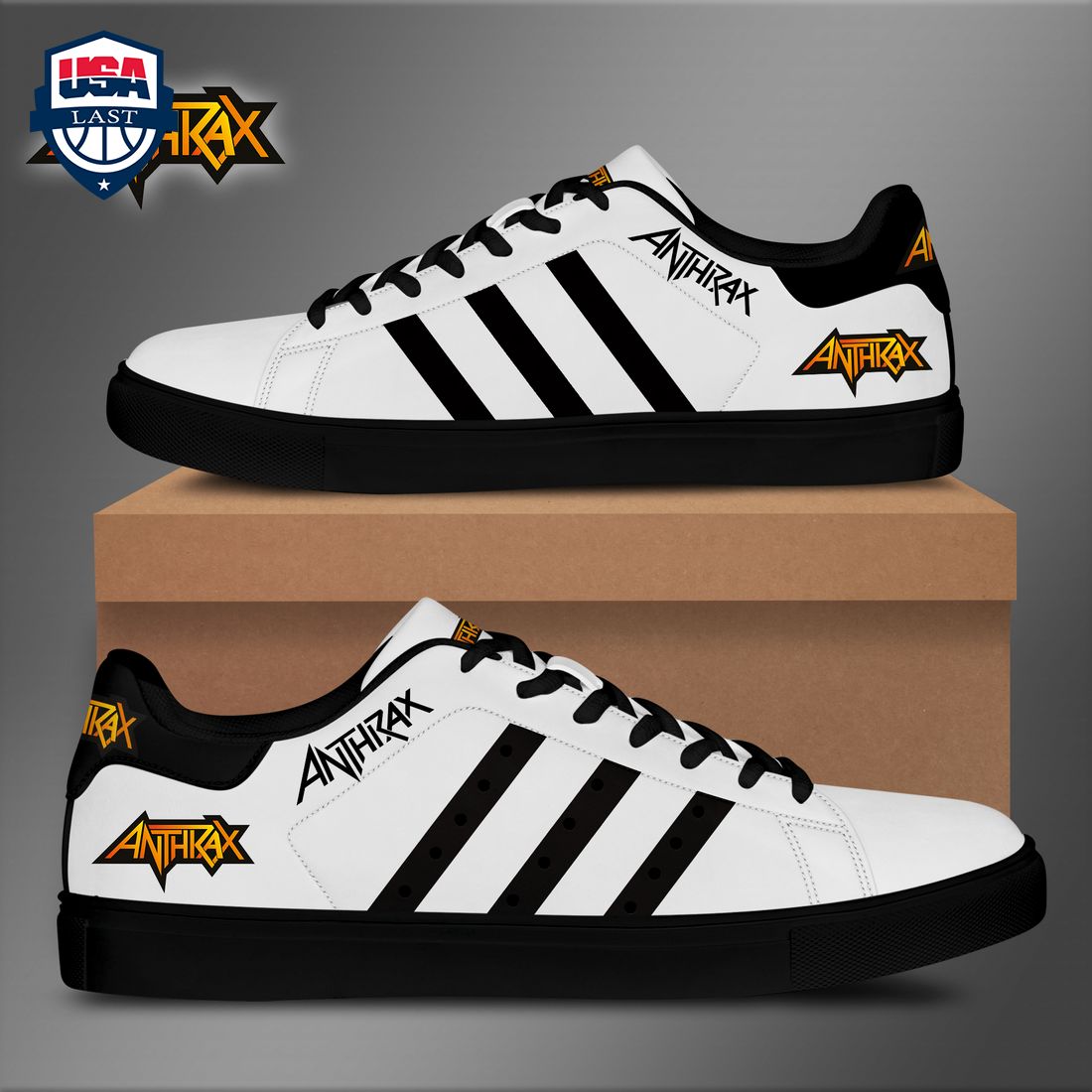 Anthrax Black Stripes Style 1 Stan Smith Low Top Shoes – Saleoff