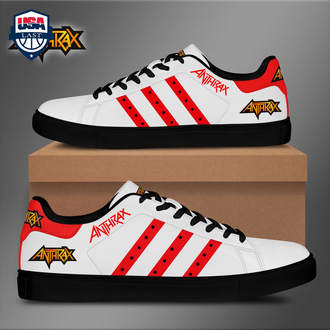 Anthrax Red Stripes Style 2 Stan Smith Low Top Shoes – Saleoff