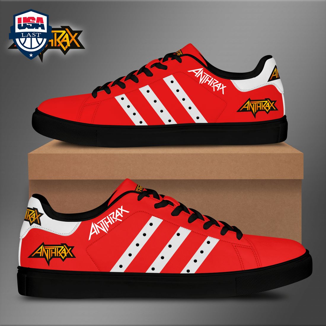 Anthrax White Stripes Style 3 Stan Smith Low Top Shoes – Saleoff
