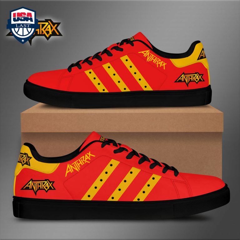 Anthrax Yellow Stripes Style 3 Stan Smith Low Top Shoes - Lovely smile