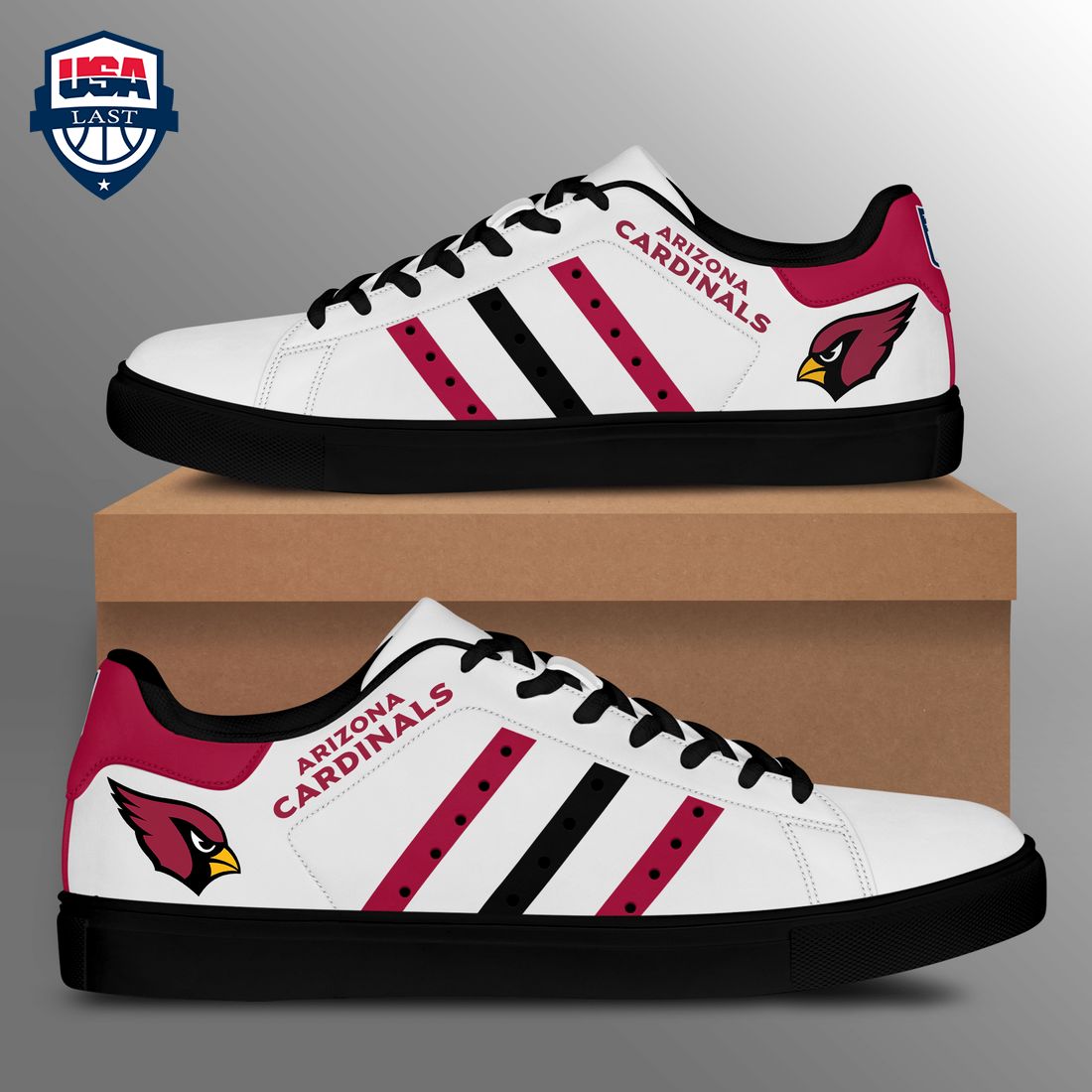 Arizona Cardinals Red Black Stripes Stan Smith Low Top Shoes – Saleoff