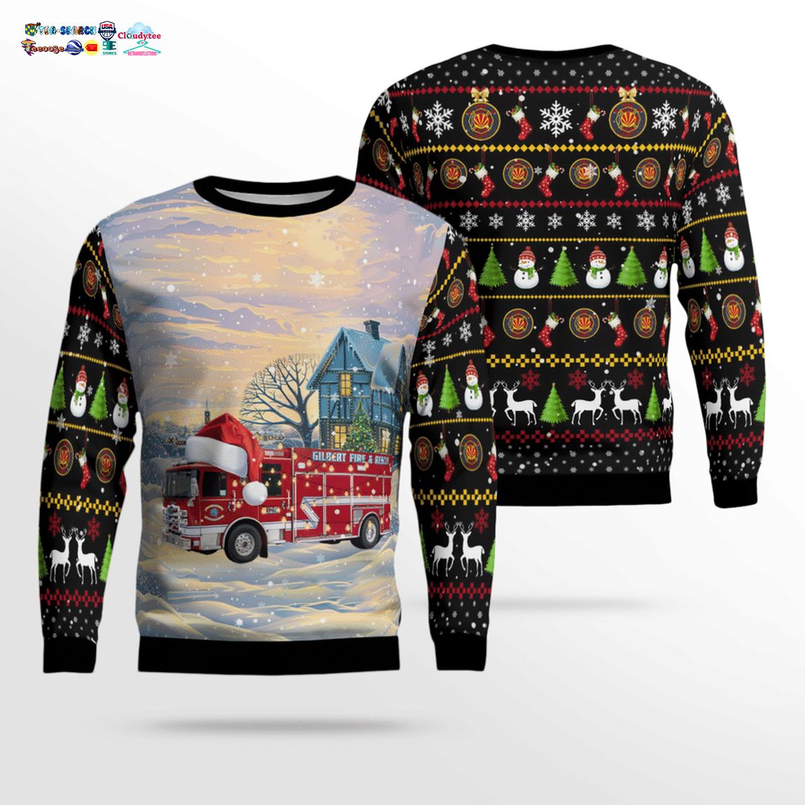 Arizona Gilbert Fire And Rescue Department 3D Christmas Sweater – Saleoff