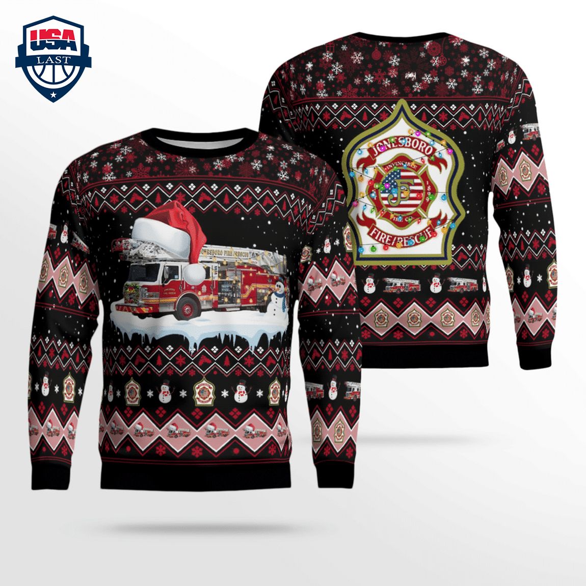 Arkansas Jonesboro Fire Department 3D Christmas Sweater – Saleoff