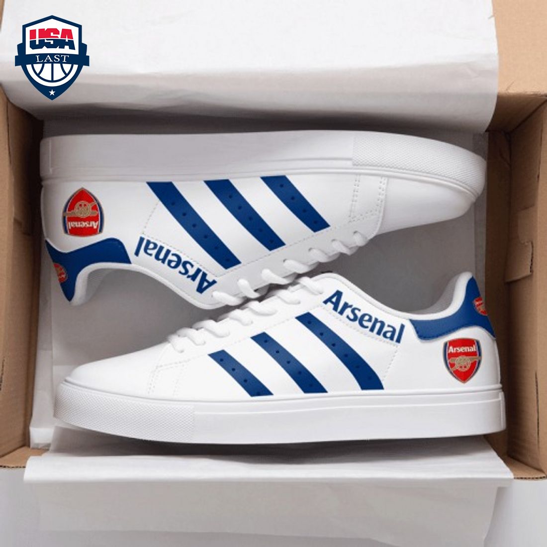 Arsenal FC Navy Stripes Style 1 Stan Smith Low Top Shoes – Saleoff