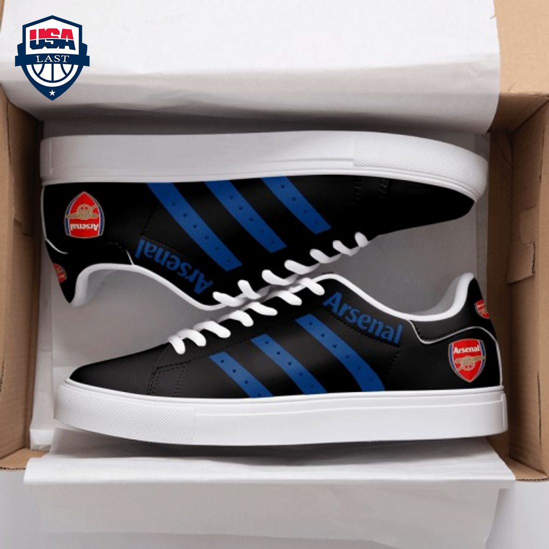 Arsenal FC Navy Stripes Style 2 Stan Smith Low Top Shoes – Saleoff