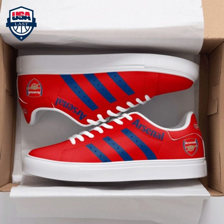 Arsenal FC Navy Stripes Style 3 Stan Smith Low Top Shoes - Impressive picture.