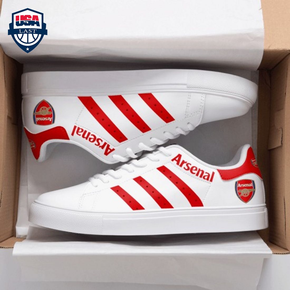 Arsenal FC Red Stripes Style 2 Stan Smith Low Top Shoes – Saleoff