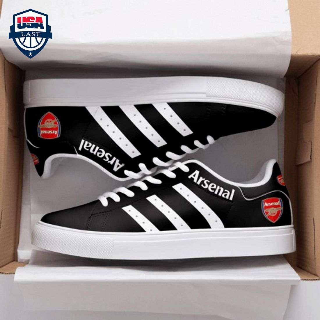Arsenal FC White Stripes Style 1 Stan Smith Low Top Shoes – Saleoff