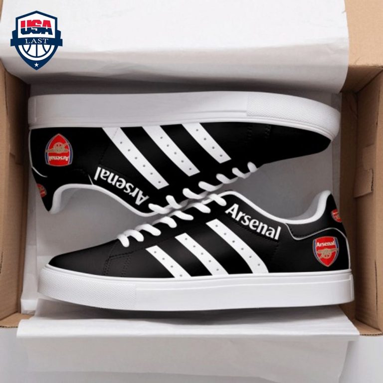 Arsenal FC White Stripes Style 1 Stan Smith Low Top Shoes - Elegant picture.