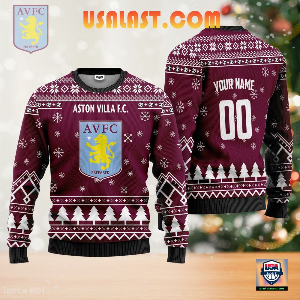 Aston Villa F.C. Personalized Sweater Christmas Jumper – Usalast