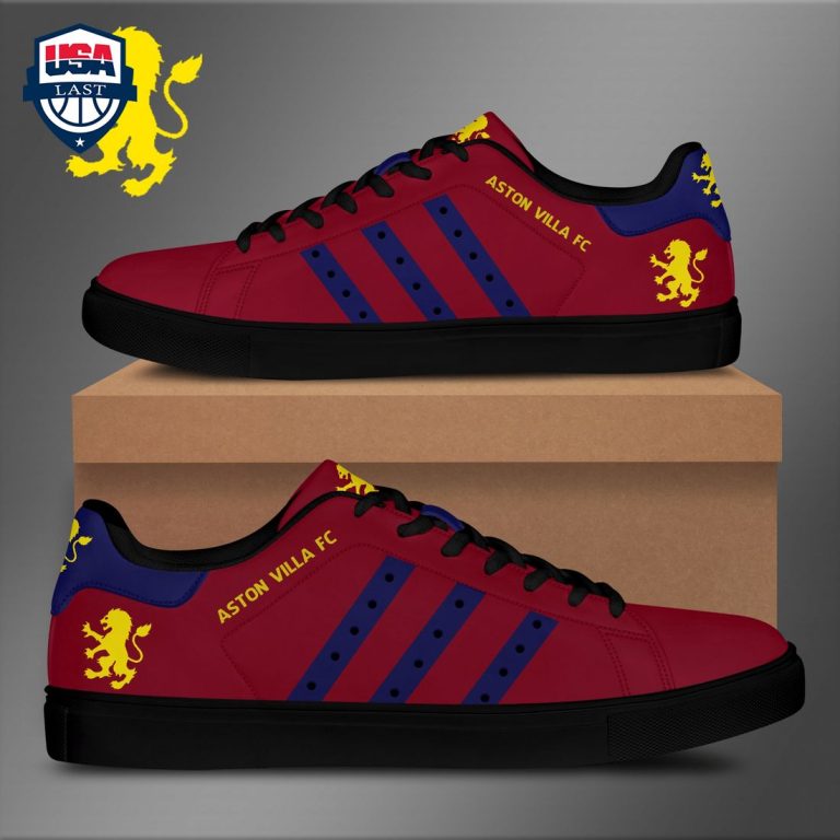 Aston Villa FC Navy Stripes Stan Smith Low Top Shoes - Royal Pic of yours