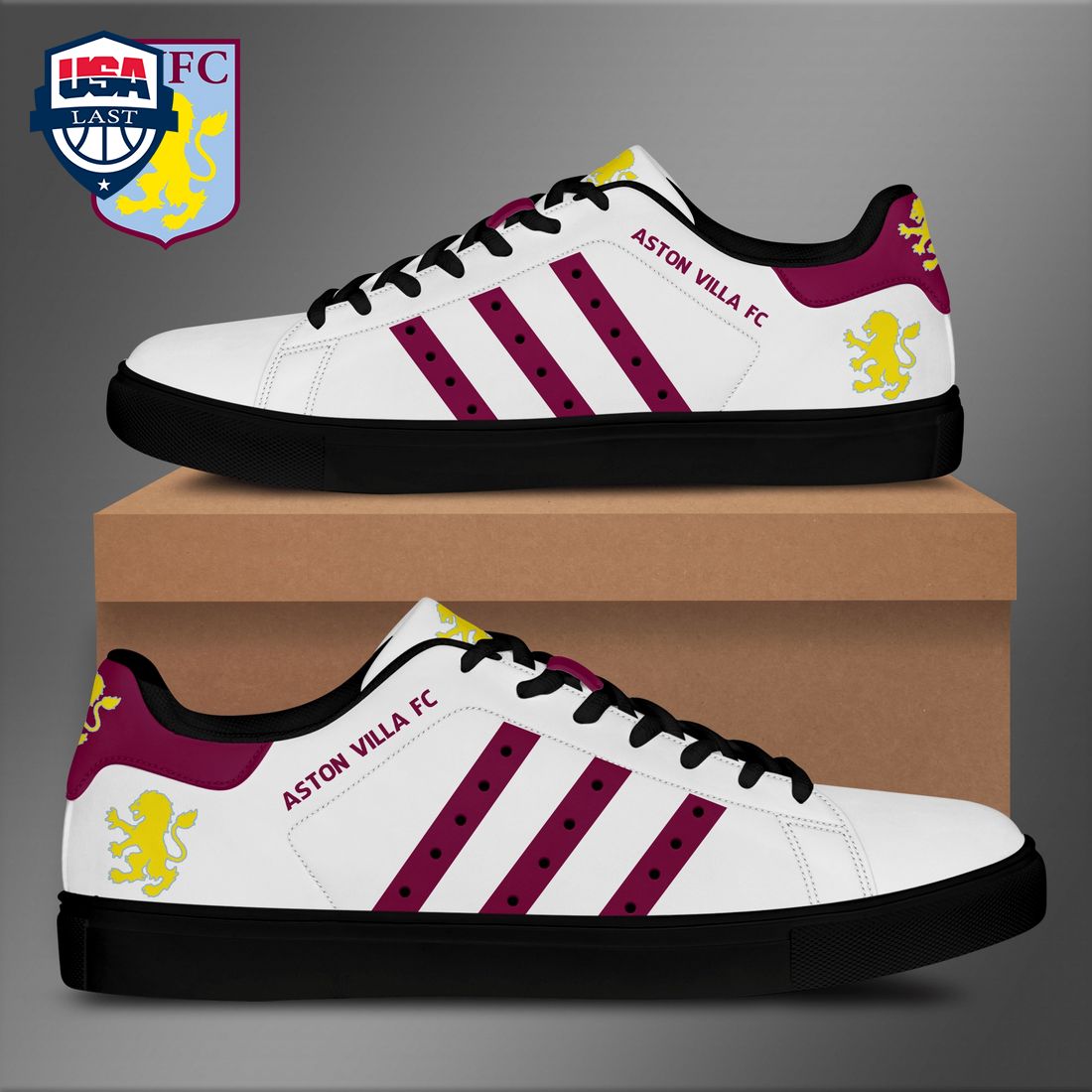 Aston Villa FC Red Stripes Style 1 Stan Smith Low Top Shoes – Saleoff