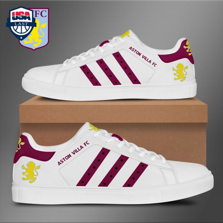 Aston Villa FC Red Stripes Style 1 Stan Smith Low Top Shoes - Super sober