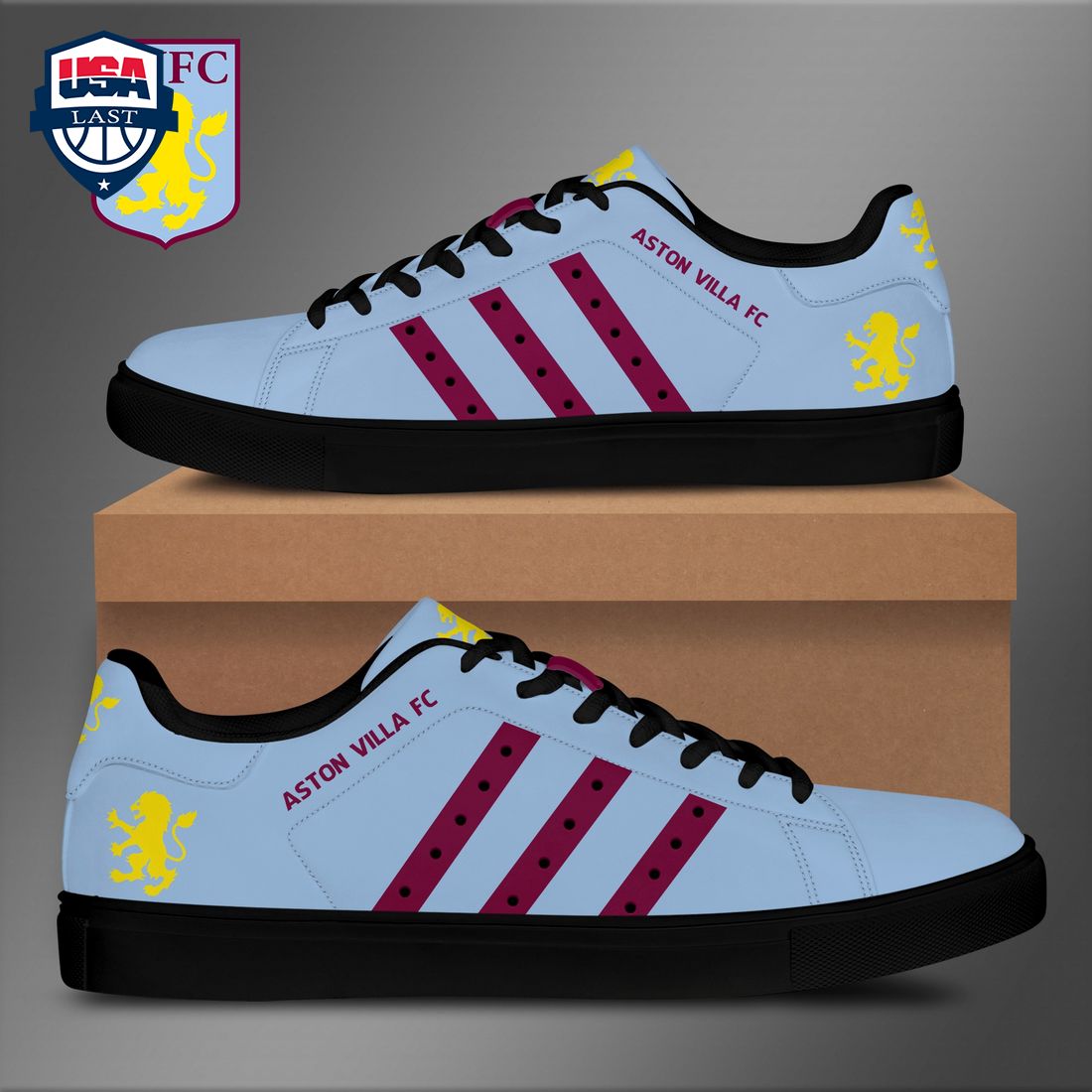 Aston Villa FC Red Stripes Style 2 Stan Smith Low Top Shoes – Saleoff