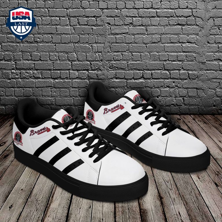 Atlanta Braves Black Stripes Stan Smith Low Top Shoes - Pic of the century