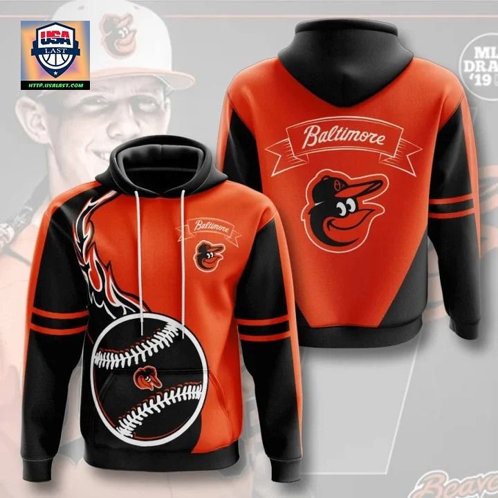 Baltimore Orioles Flame Balls Graphic 3D Hoodie - Nice photo dude