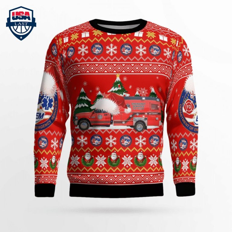 Bay County EMS Ver 4 3D Christmas Sweater - Cutting dash