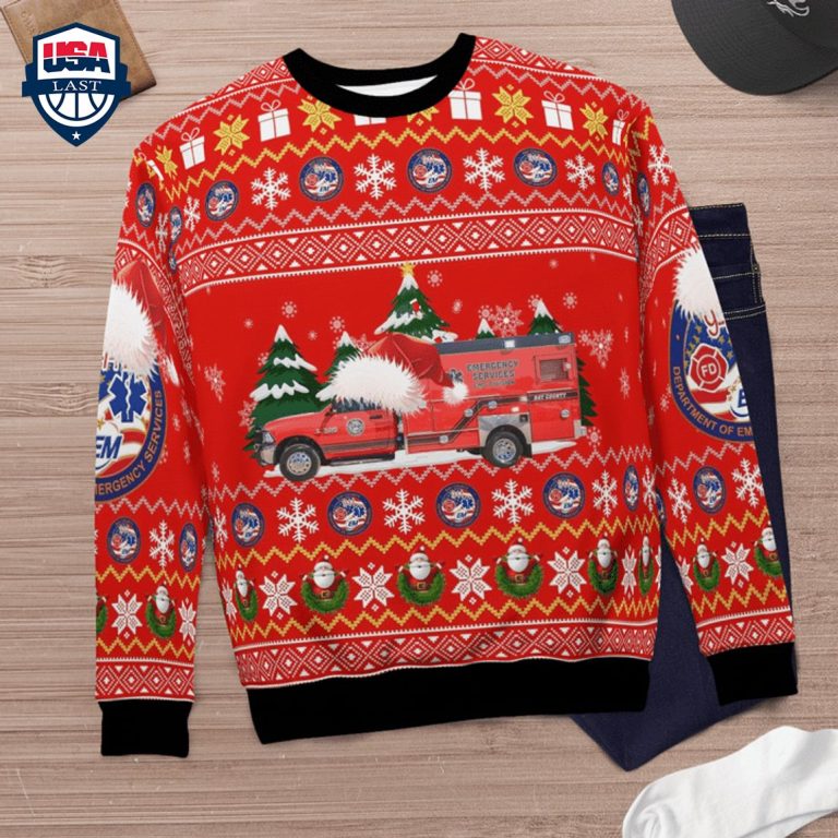 Bay County EMS Ver 4 3D Christmas Sweater - Stand easy bro