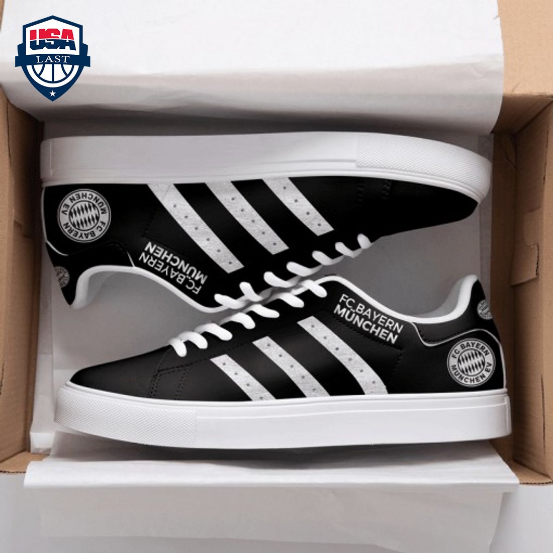 Bayern Munich White Stripes Style 3 Stan Smith Low Top Shoes – Saleoff