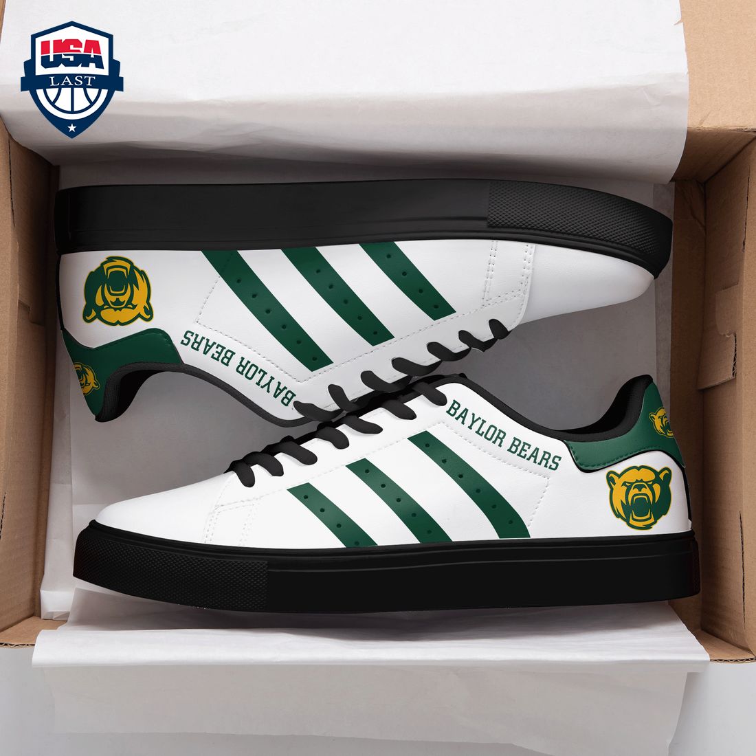 Baylor Bears Forest Green Stripes Stan Smith Low Top Shoes – Saleoff