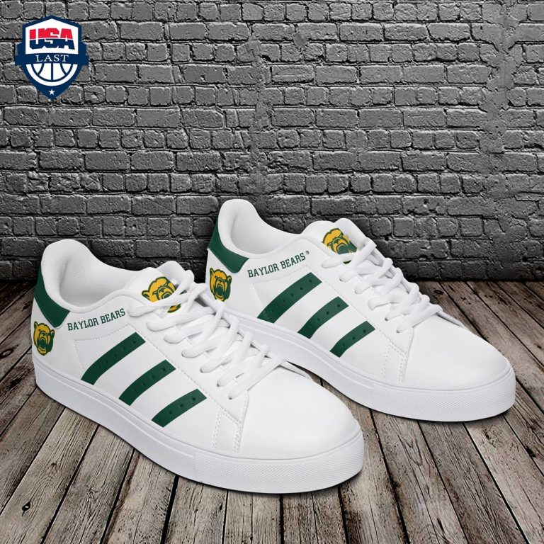 Baylor Bears Forest Green Stripes Stan Smith Low Top Shoes - Cutting dash