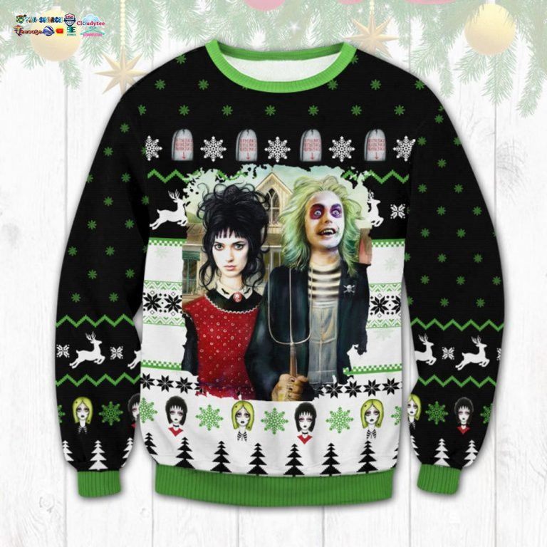 Beetlejuice Ugly Christmas Sweater - Natural and awesome