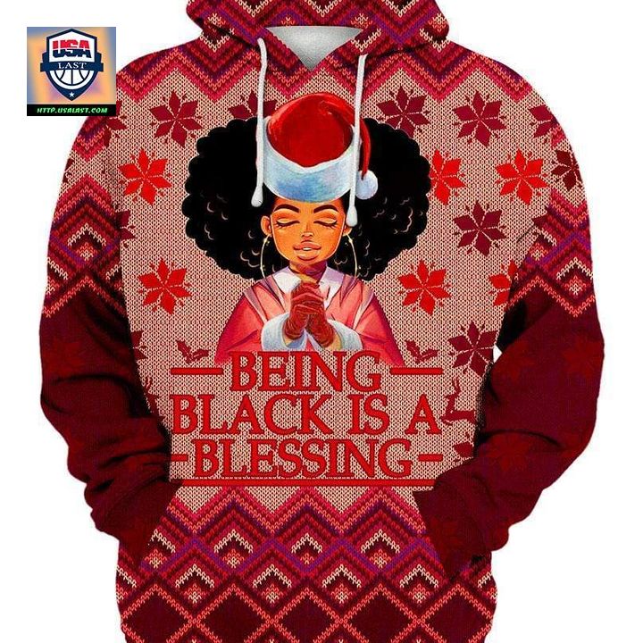 Being Black Is Blessing Merry Christmas 3D All Over Print Hoodie – Usalast
