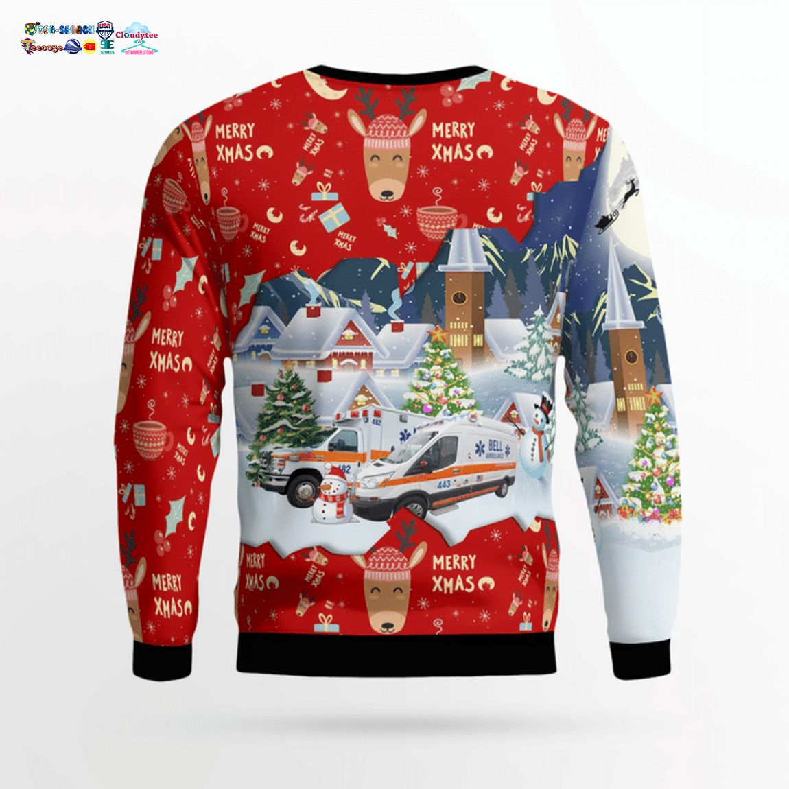 Bell Ambulance Milwaukee Wisconsin 3D Christmas Sweater - Saleoff
