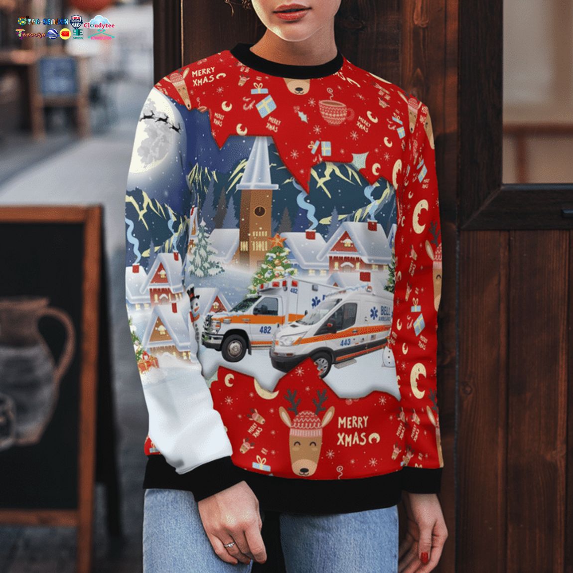 Bell Ambulance Milwaukee Wisconsin 3D Christmas Sweater - Saleoff