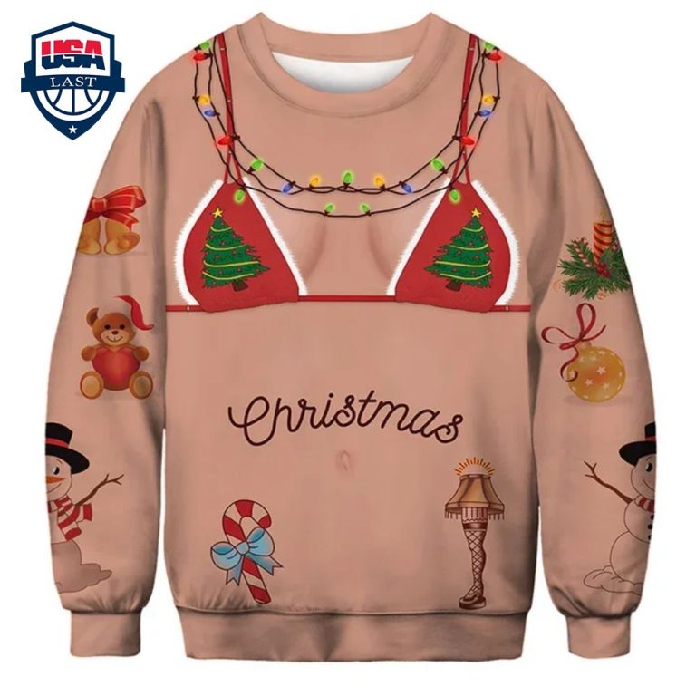 Bikini Christmas Tree Ugly Christmas Sweater - You look handsome bro