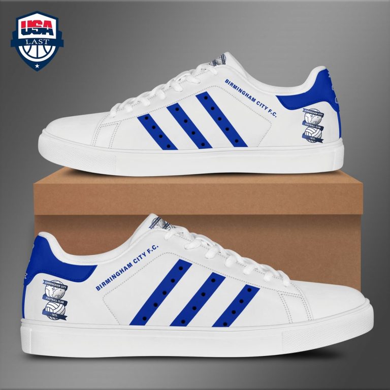 Birmingham City FC Blue Stripes Stan Smith Low Top Shoes - Natural and awesome