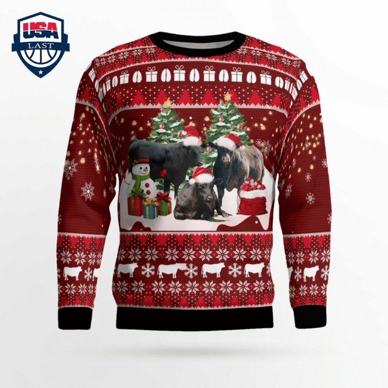 Black Angus Cattle 3D Christmas Sweater - Nice shot bro