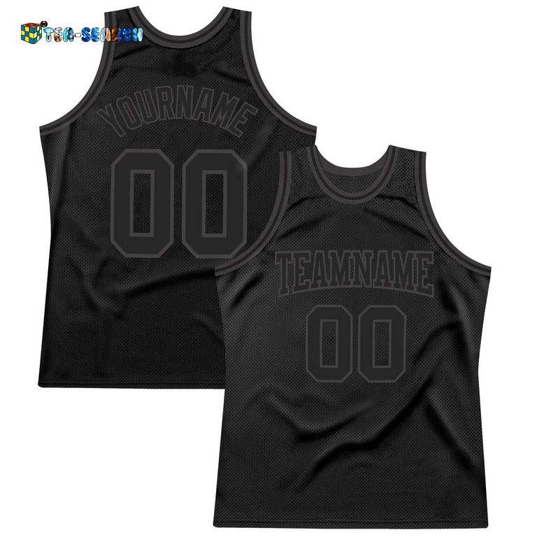 Black-dark Gray Authentic Throwback Basketball Jersey – Usalast