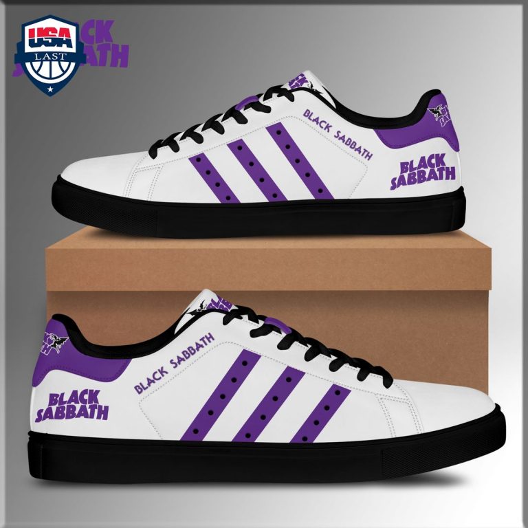 Black Sabbath Purple Stripes Stan Smith Low Top Shoes - Nice elegant click