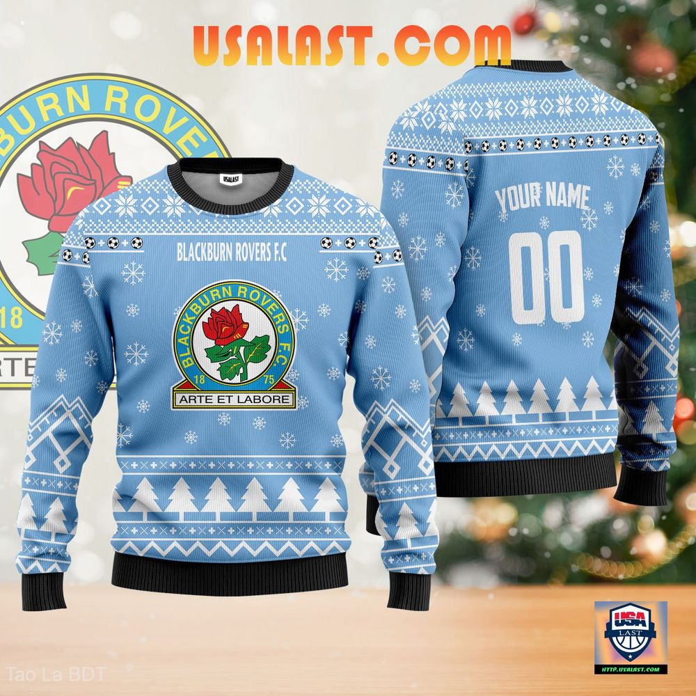 Blackburn Rovers F.C Ugly Christmas Sweater Blue Version – Usalast