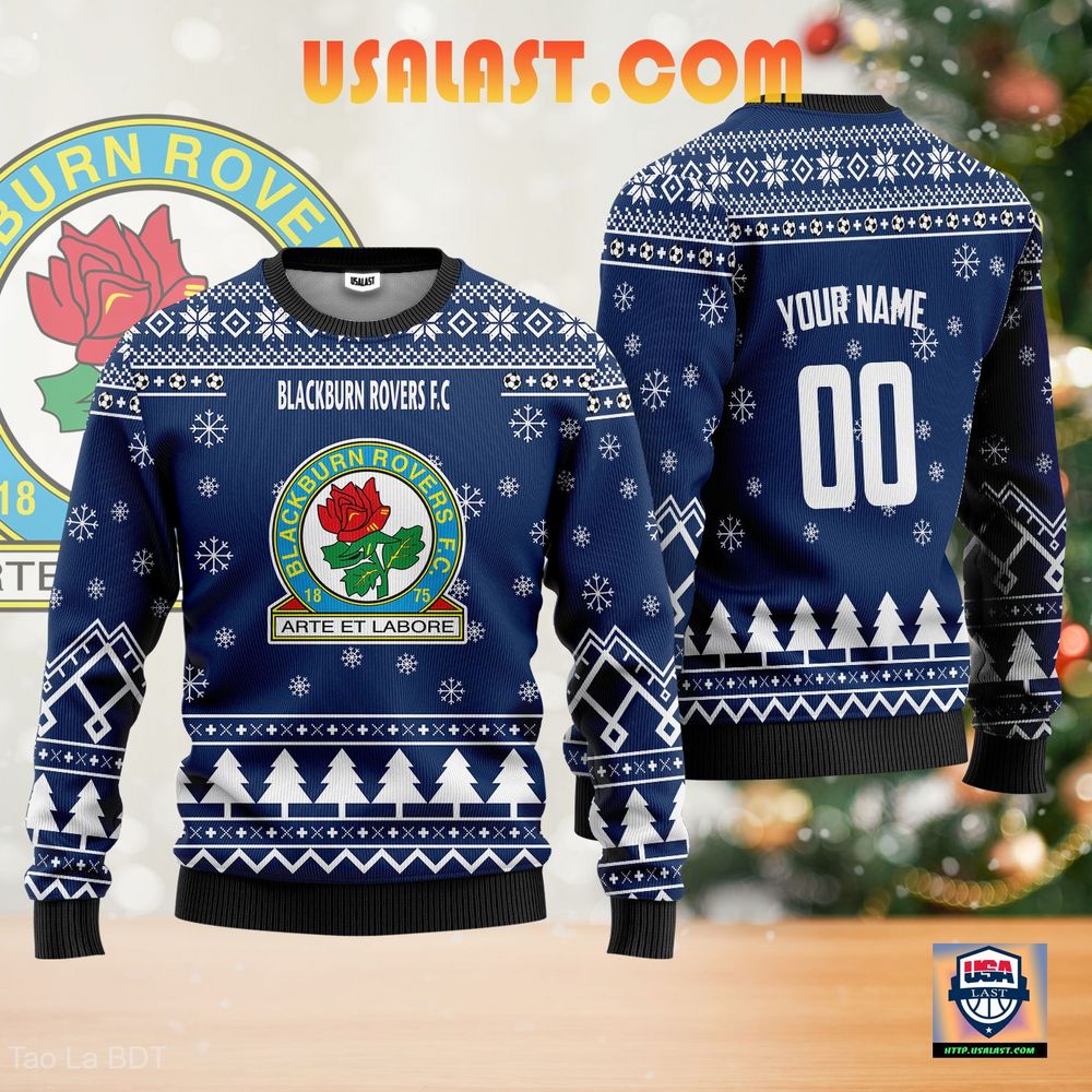 Blackburn Rovers F.C Ugly Christmas Sweater Midnight Blue Version – Usalast