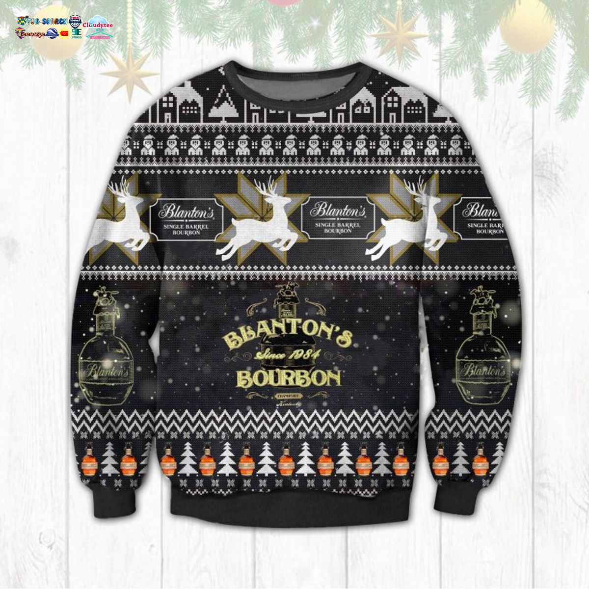 Blanton’s Bourbon Ugly Christmas Sweater-saleoff