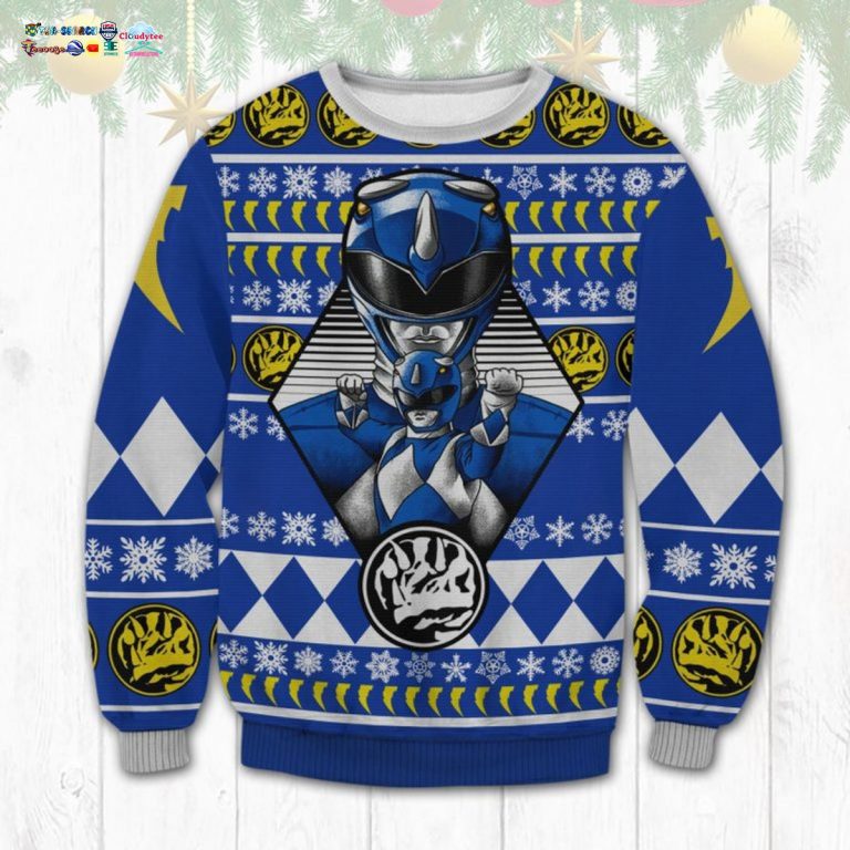Blue Power Rangers Ugly Christmas Sweater - Good click