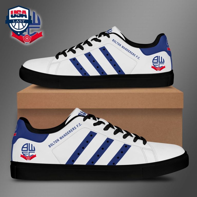 Bolton Wanderers FC Navy Stripes Style 2 Stan Smith Low Top Shoes - Good click