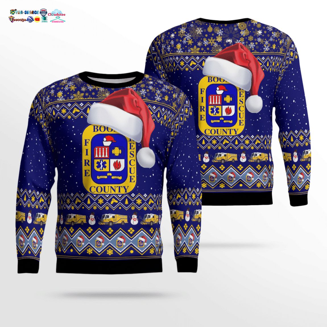Boone County Fire Protection District Ver 2 3D Christmas Sweater – Saleoff