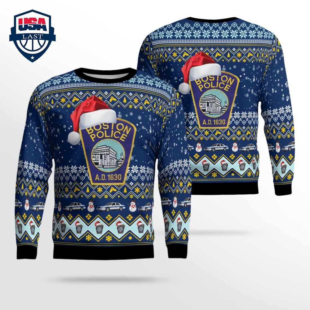Boston Police Department 3D Christmas Sweater – Saleoff